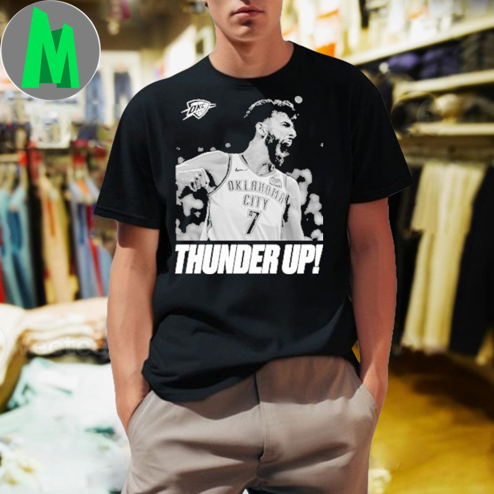 Chet Holmgren Thunder Up! OKC 2025 NBA Finals - Adult & Kids T-Shirts, Sweatshirts & Hoodies apparel design preview 1