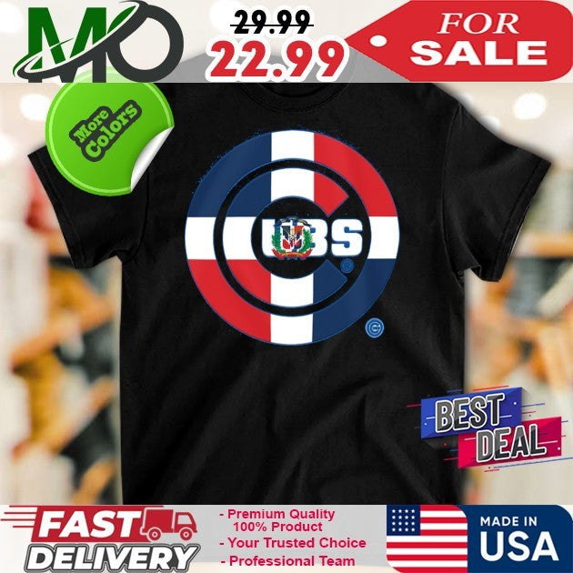 Chicago Cubs New Era Royal Dominican Republic Flag - Adult & Kids T-Shirts, Sweatshirts & Hoodies apparel design preview 1