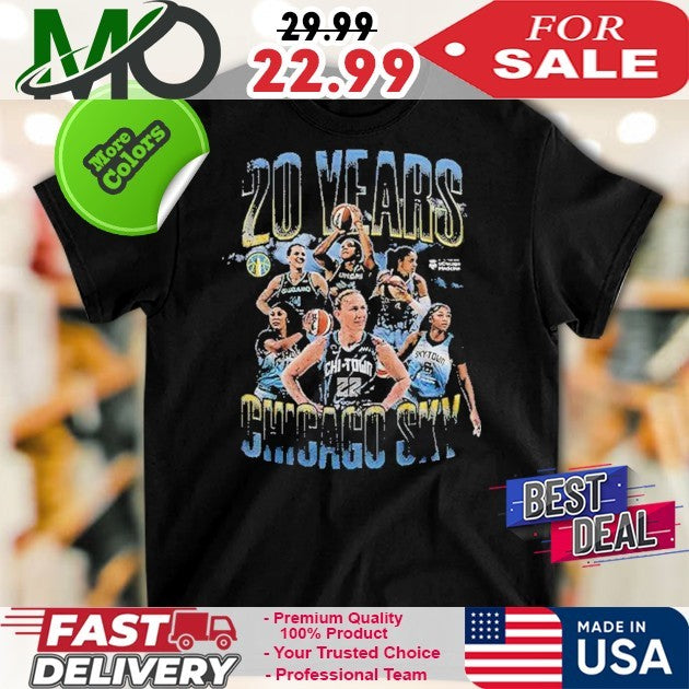 Chicago Sky WNBA 20 Years Celebration Basketball Fan - Adult & Kids T-Shirts, Sweatshirts & Hoodies apparel design preview 1