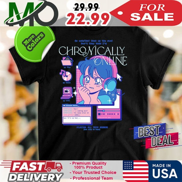 Chronically Online Playing All This Summer - Adult & Kids T-Shirts, Sweatshirts & Hoodies apparel design preview 1