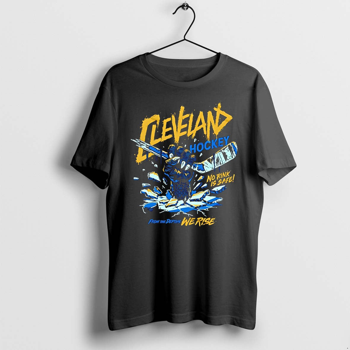 Official Cleveland Monsters Hockey No Rink Is Safe - Adult & Kids T-Shirts, Sweatshirts & Hoodies apparel design preview 1