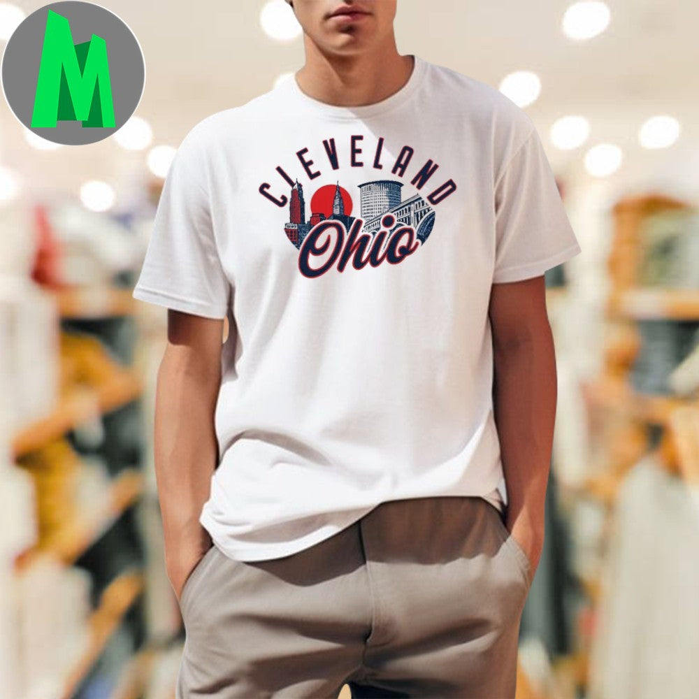 Cleveland Ohio USA City Skyline Graphic - Adult & Kids T-Shirts, Sweatshirts & Hoodies apparel design preview 1