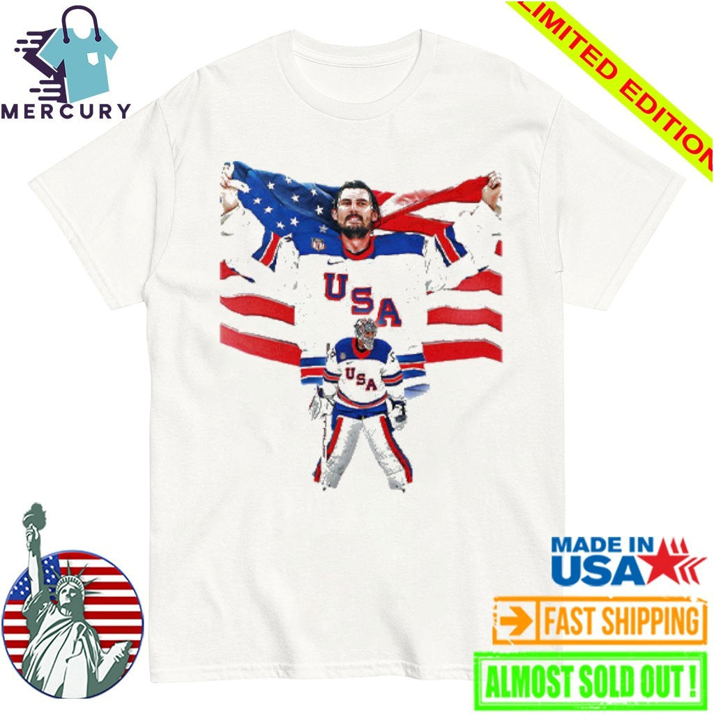 Connor Hellebuyck USA Hockey Champions - Adult & Kids T-Shirts, Sweatshirts & Hoodies apparel design preview 1