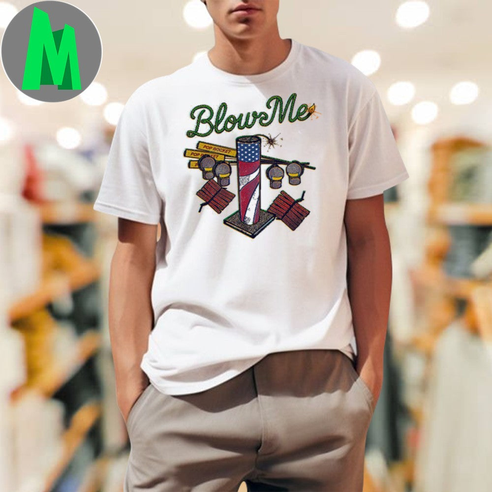 Cream Blow Me Fireworks American Flag Fourth of July - Adult & Kids T-Shirts, Sweatshirts & Hoodies apparel design preview 1