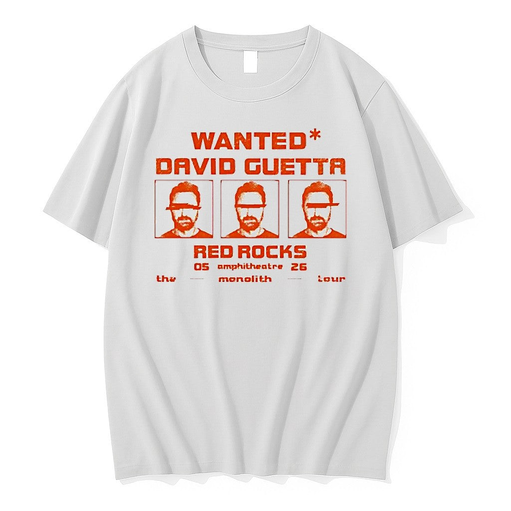 Official David Guetta Wanted Red Rocks Monolith Tour - Adult & Kids T-Shirts, Sweatshirts & Hoodies apparel design preview 1