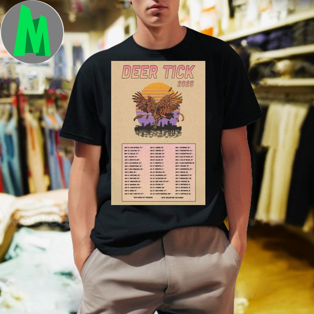 Deer Tick 2025 Summer Tour Folk Rock Indie Band - Adult & Kids T-Shirts, Sweatshirts & Hoodies apparel design preview 1