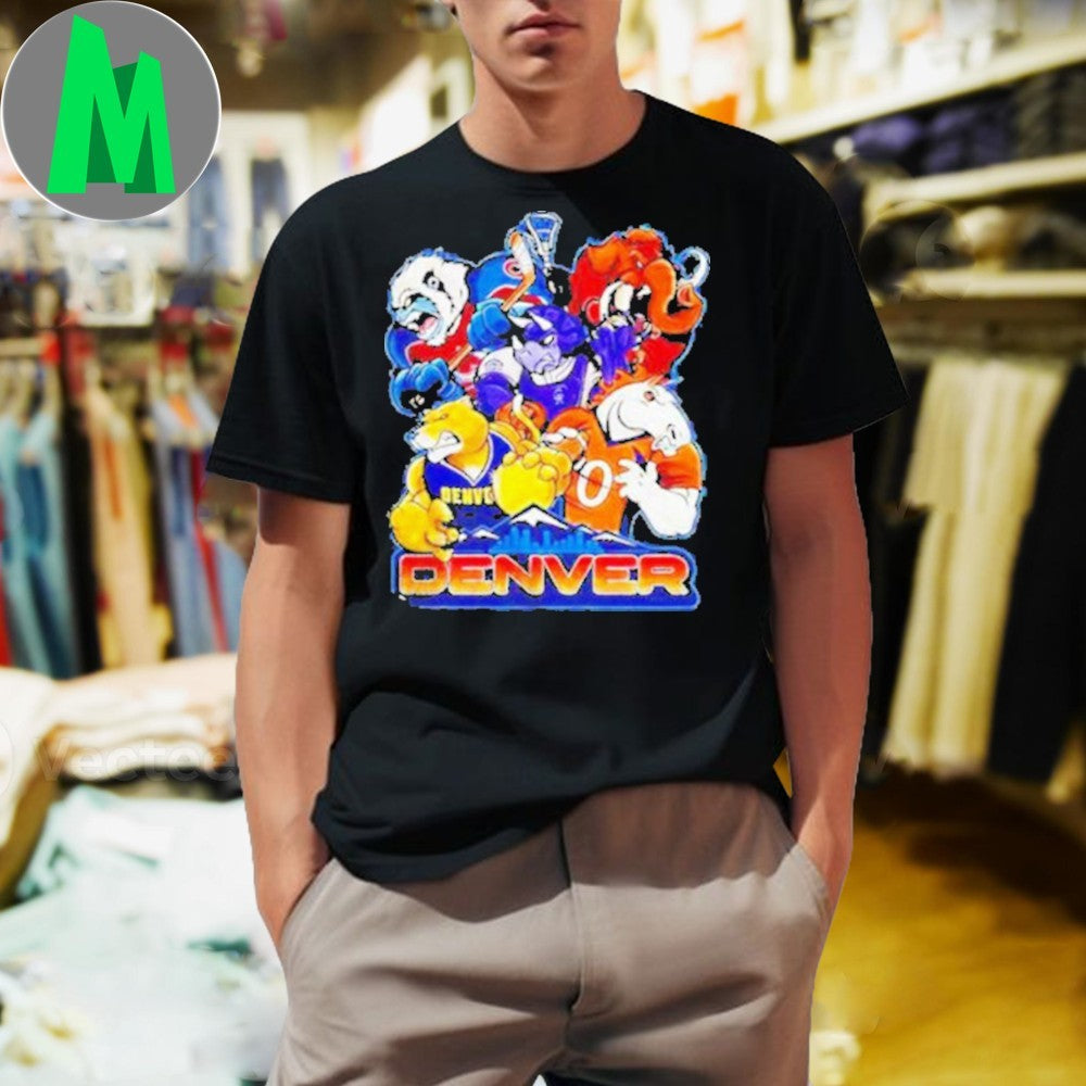 Denver Sports Team Mascots City Skyline Graphic - Adult & Kids T-Shirts, Sweatshirts & Hoodies apparel design preview 1
