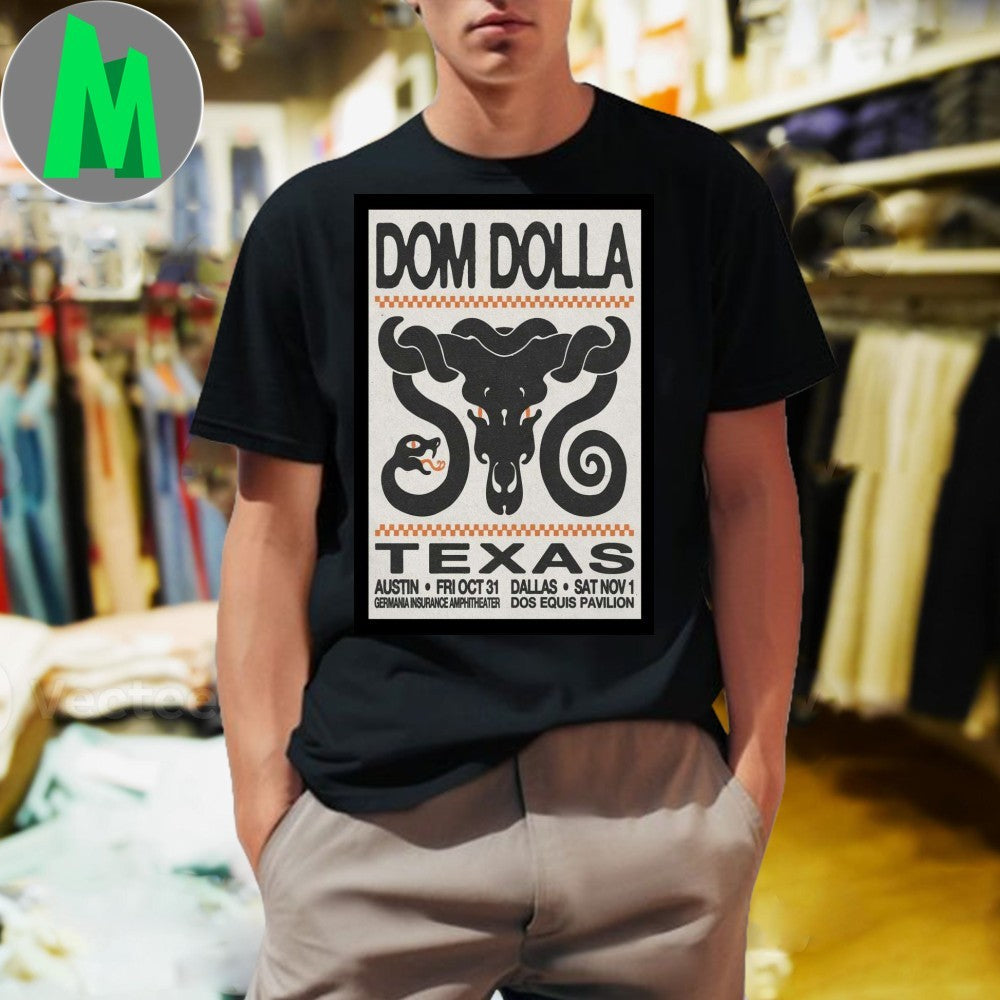Dom Dolla Texas Austin Dallas October 31 November 1 - Adult & Kids T-Shirts, Sweatshirts & Hoodies apparel design preview 1