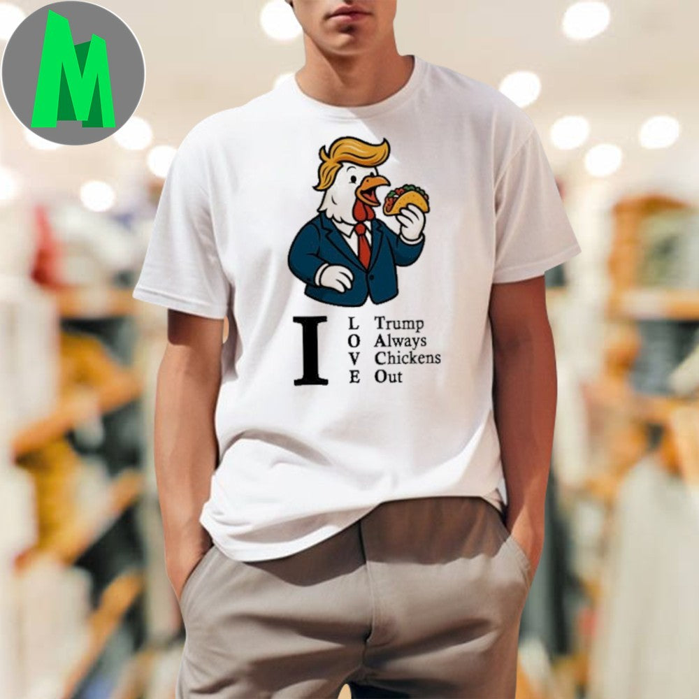 Donald Trump Chicken Eating Taco I Love Political - Adult & Kids T-Shirts, Sweatshirts & Hoodies apparel design preview 1