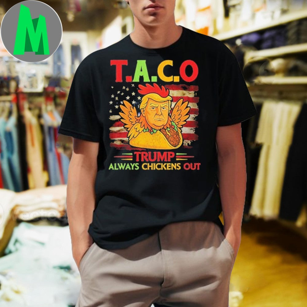 Donald Trump Chicken Taco USA Flag Political Satire - Adult & Kids T-Shirts, Sweatshirts & Hoodies apparel design preview 1