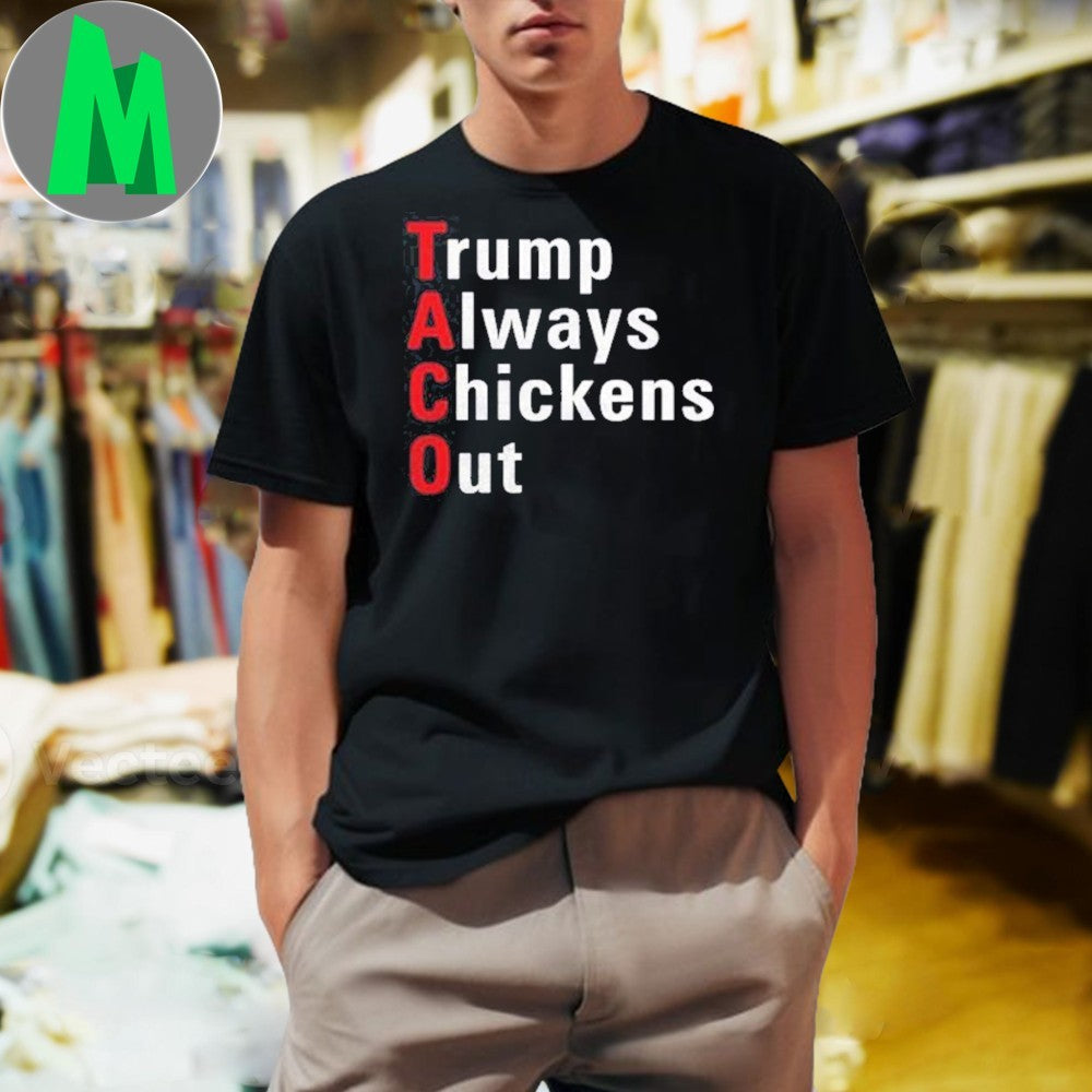 Donald Trump TACO Always Chickens Out Funny Political - Adult & Kids T-Shirts, Sweatshirts & Hoodies apparel design preview 1