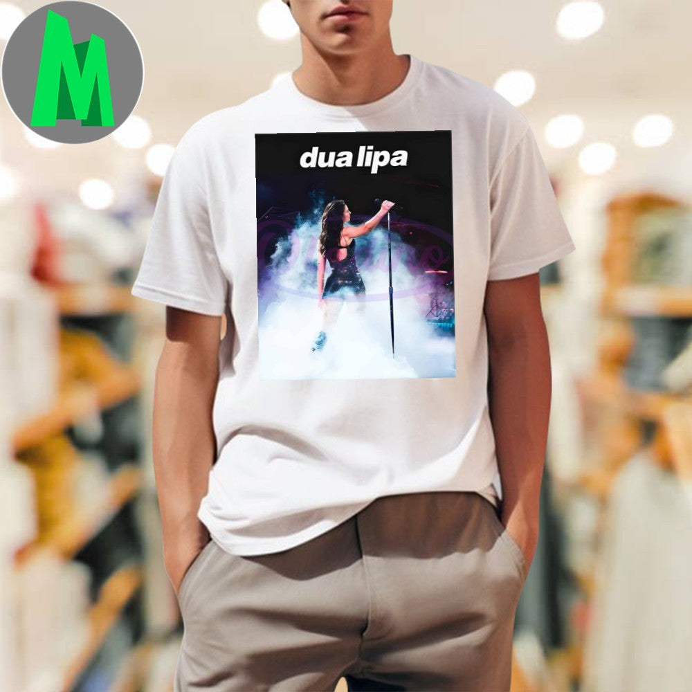 Dua Lipa Live Performance Retro Fog Stage Poster - Adult & Kids T-Shirts, Sweatshirts & Hoodies apparel design preview 1
