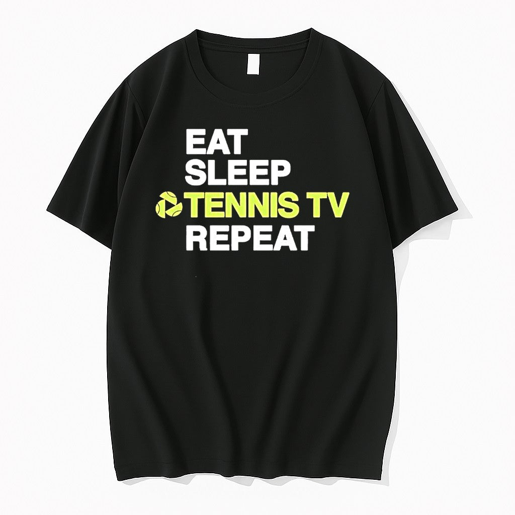 Official Eat Sleep Tennis Tv Repeat Lover Jpg - Adult & Kids T-Shirts, Sweatshirts & Hoodies apparel design preview 1
