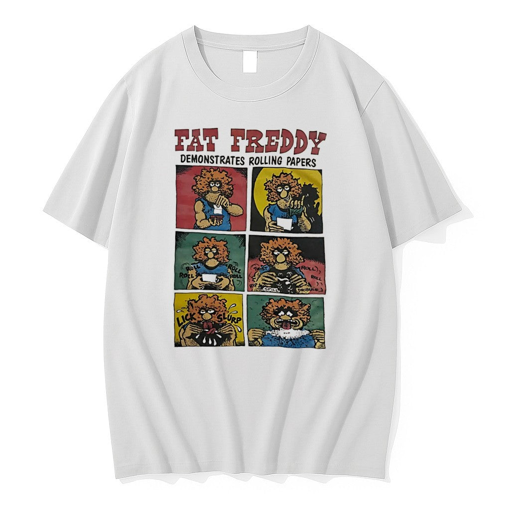 Official Fat Freddy Demonstrates Rolling Papers Jpg - Adult & Kids T-Shirts, Sweatshirts & Hoodies apparel design preview 1