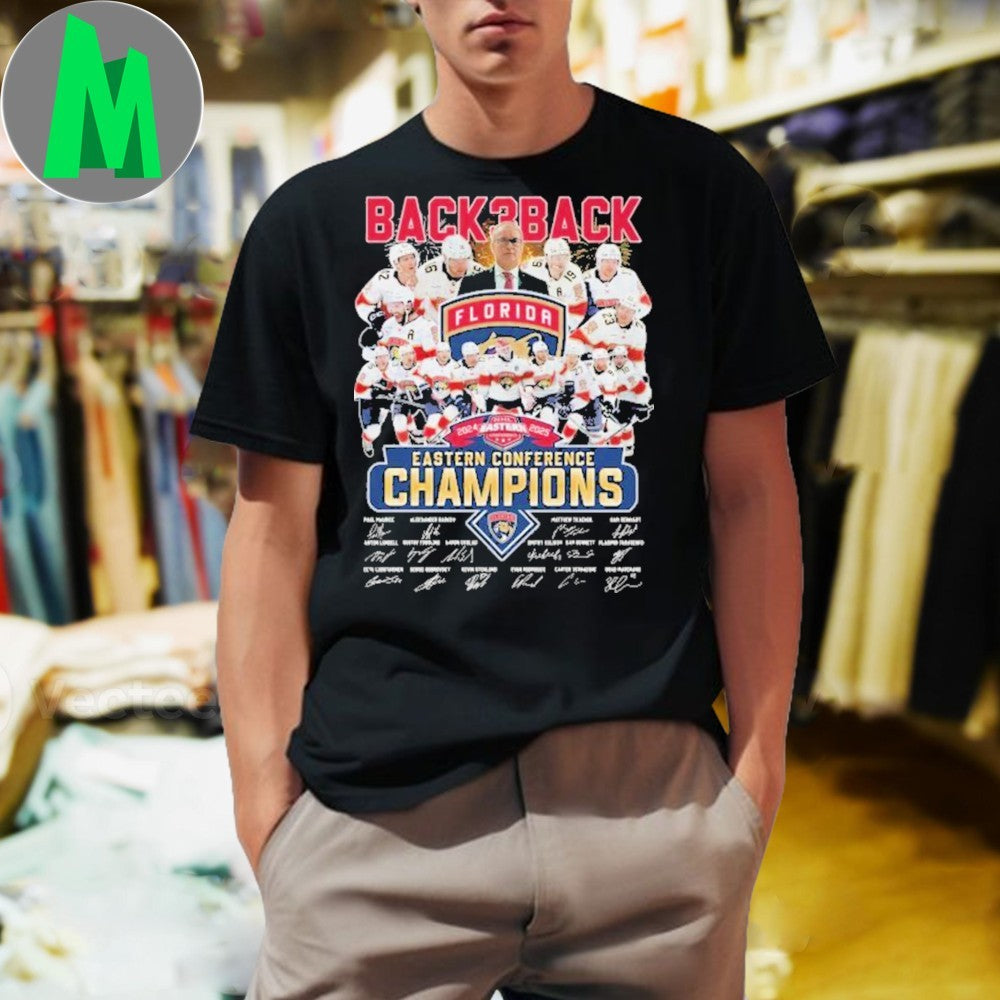 Florida Panthers Back 2 Eastern Conference Champions - Adult & Kids T-Shirts, Sweatshirts & Hoodies apparel design preview 1