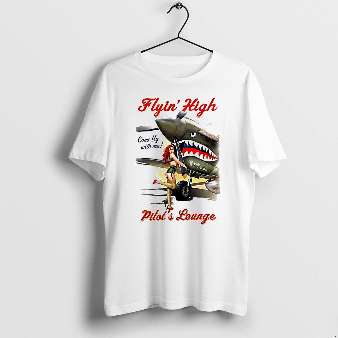 Official Flyin High Pilots Lounge Pin Up Girl Ms - Adult & Kids T-Shirts, Sweatshirts & Hoodies apparel design preview 1