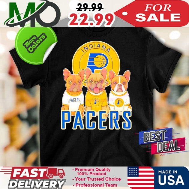 French Bulldog Indiana Pacers Nba Playoffs 2025 Logo - Adult & Kids T-Shirts, Sweatshirts & Hoodies apparel design preview 1
