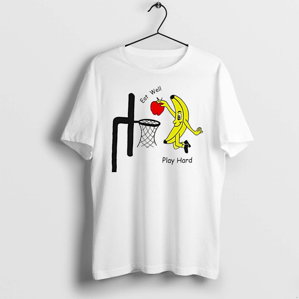 Official Funny Banana Squad Basketball Eat Well Play - Adult & Kids T-Shirts, Sweatshirts & Hoodies apparel design preview 1