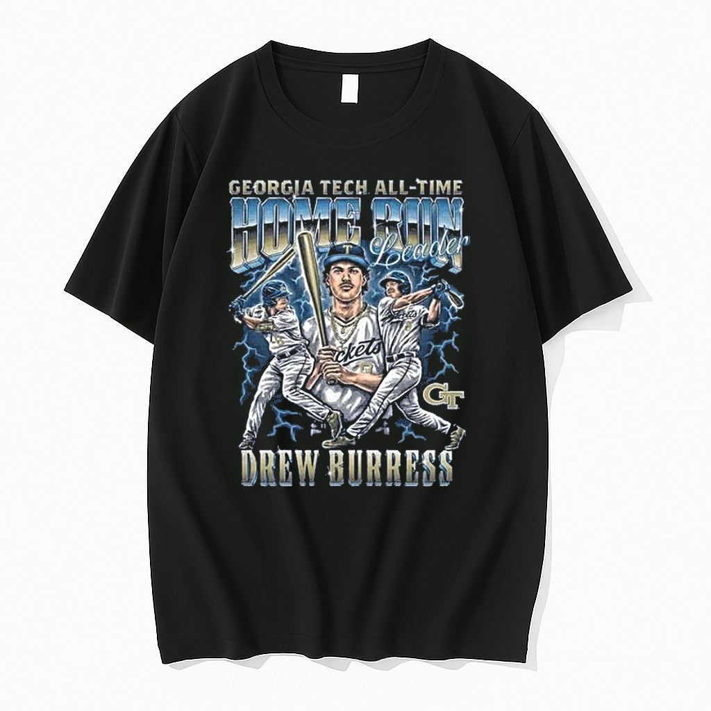 Official Georgia Tech All Time Homerun Leader Drew - Adult & Kids T-Shirts, Sweatshirts & Hoodies apparel design preview 1