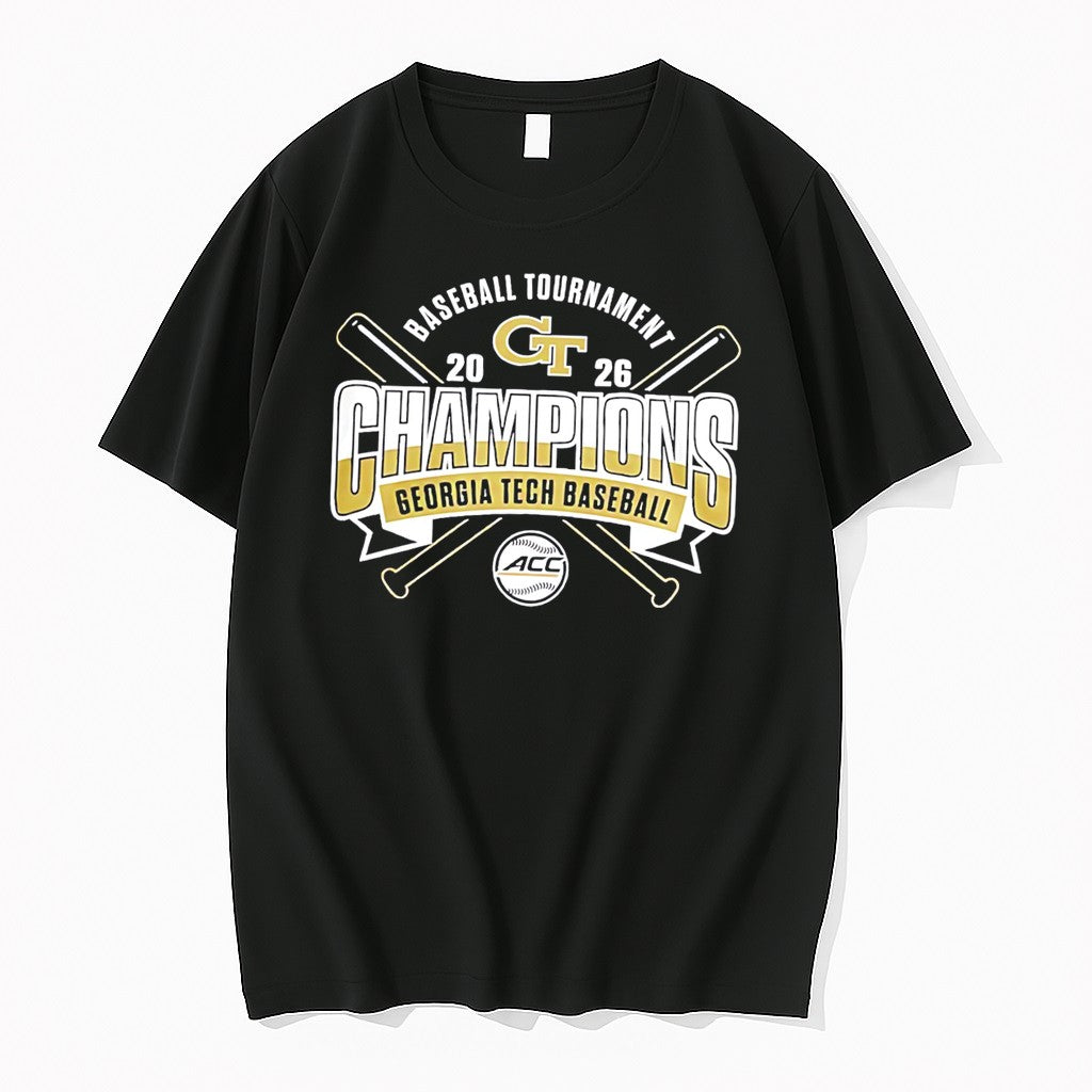 Official Georgia Tech Yellow Jackets Acc Baseball - Adult & Kids T-Shirts, Sweatshirts & Hoodies apparel design preview 1