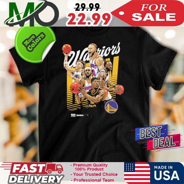Golden State Warriors Starting 5 NBA 2025 Basketball - Adult & Kids T-Shirts, Sweatshirts & Hoodies apparel design preview 1