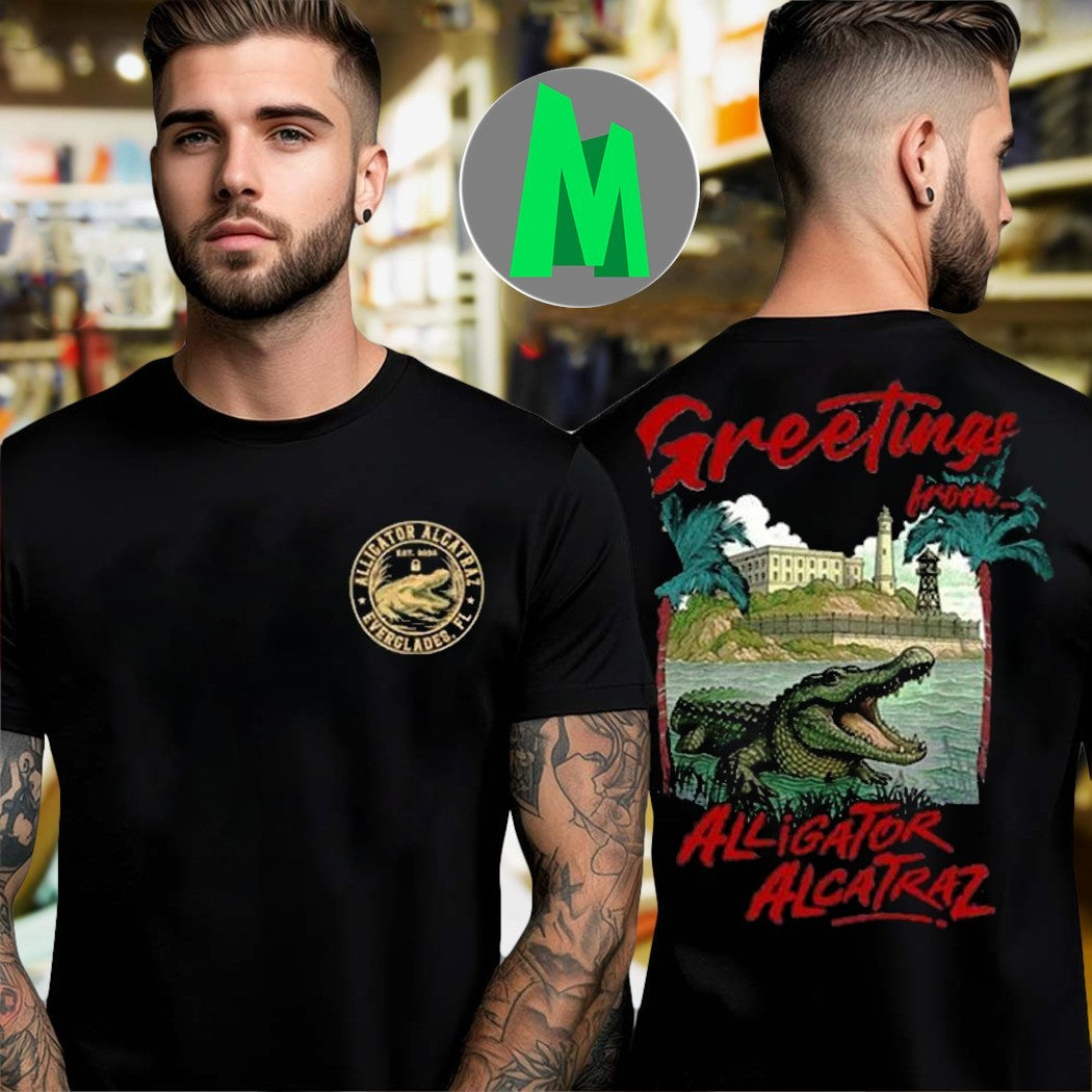 Greeting From Alligator Alcatraz Everglades - Adult & Kids T-Shirts, Sweatshirts & Hoodies apparel design preview 1