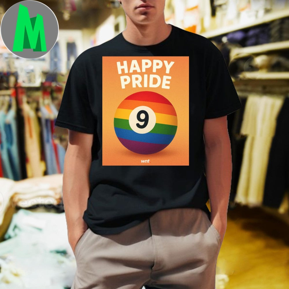 Happy Pride Month Rainbow Pool Ball 9 Matchroom WNT - Adult & Kids T-Shirts, Sweatshirts & Hoodies apparel design preview 1