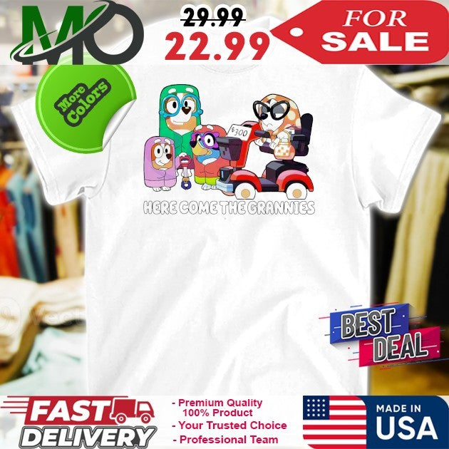 Here Come The Grannies Bluey Family - Adult & Kids T-Shirts, Sweatshirts & Hoodies apparel design preview 1