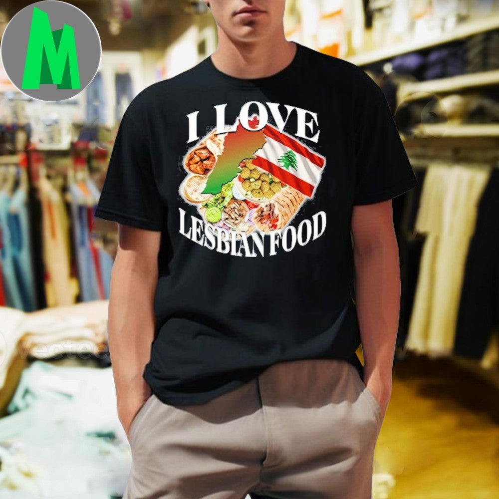 I Love Lebanese Food Flag Map - Adult & Kids T-Shirts, Sweatshirts & Hoodies apparel design preview 1