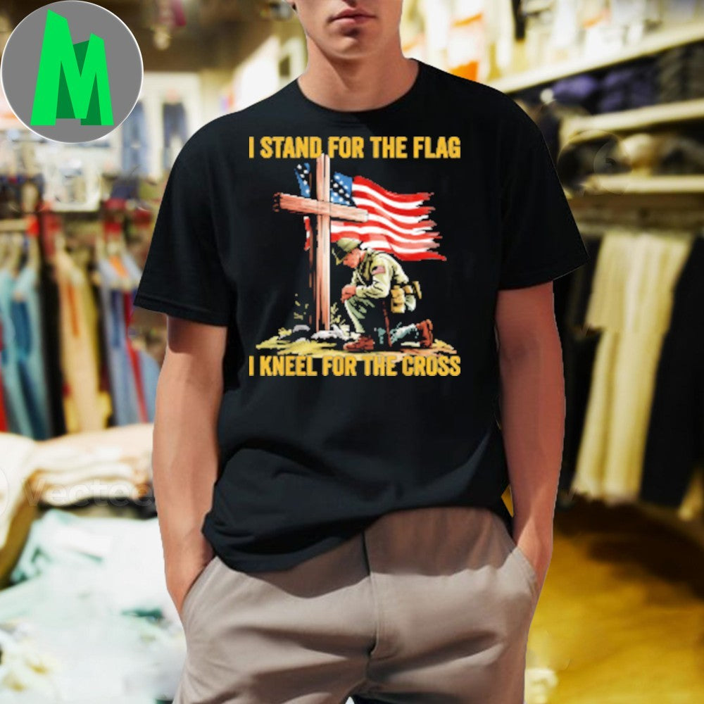 I Stand for the Flag Memorial Patriotic Veteran 4th - Adult & Kids T-Shirts, Sweatshirts & Hoodies apparel design preview 1