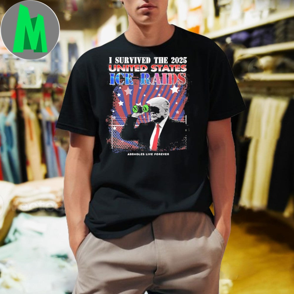 I Survived 2025 ICE Raids Donald Trump Political - Adult & Kids T-Shirts, Sweatshirts & Hoodies apparel design preview 1