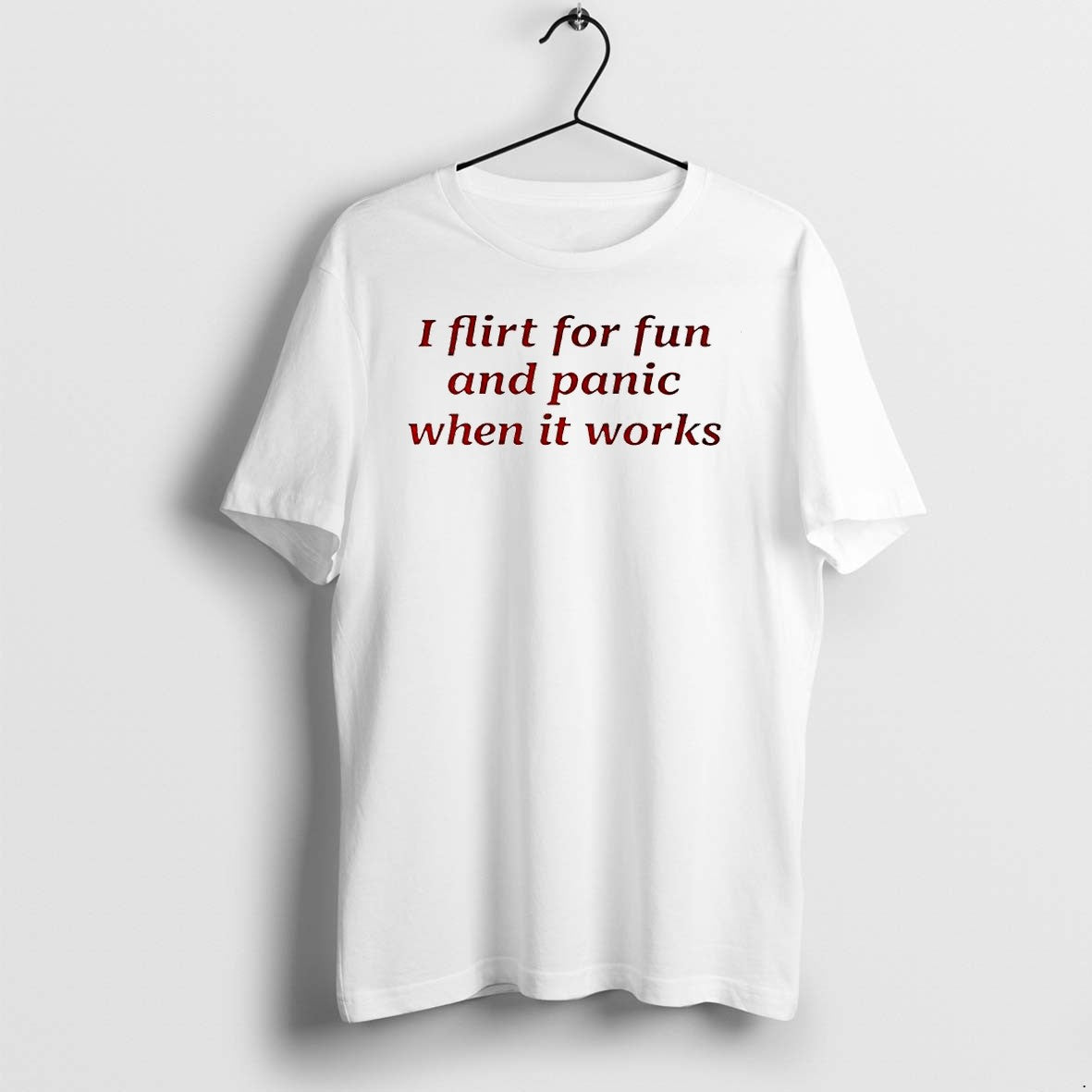 Official I Flirt For Fun And Panic When It Works - Adult & Kids T-Shirts, Sweatshirts & Hoodies apparel design preview 1