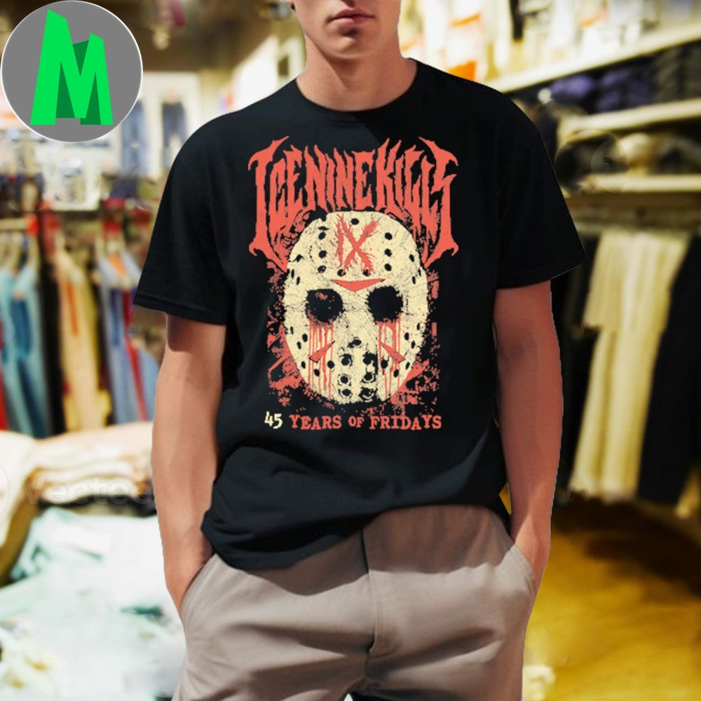 Ice Nine Kills Jason Voorhees Mask 45 Years of - Adult & Kids T-Shirts, Sweatshirts & Hoodies apparel design preview 1