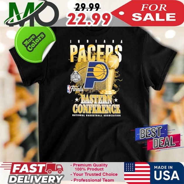 Indiana Pacers 2025 Eastern Conference Finals Black - Adult & Kids T-Shirts, Sweatshirts & Hoodies apparel design preview 1
