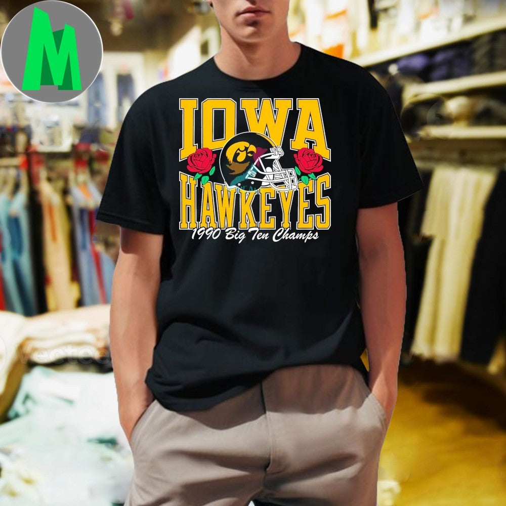 Iowa 1990 Big Ten Logo Football Helmet - Adult & Kids T-Shirts, Sweatshirts & Hoodies apparel design preview 1