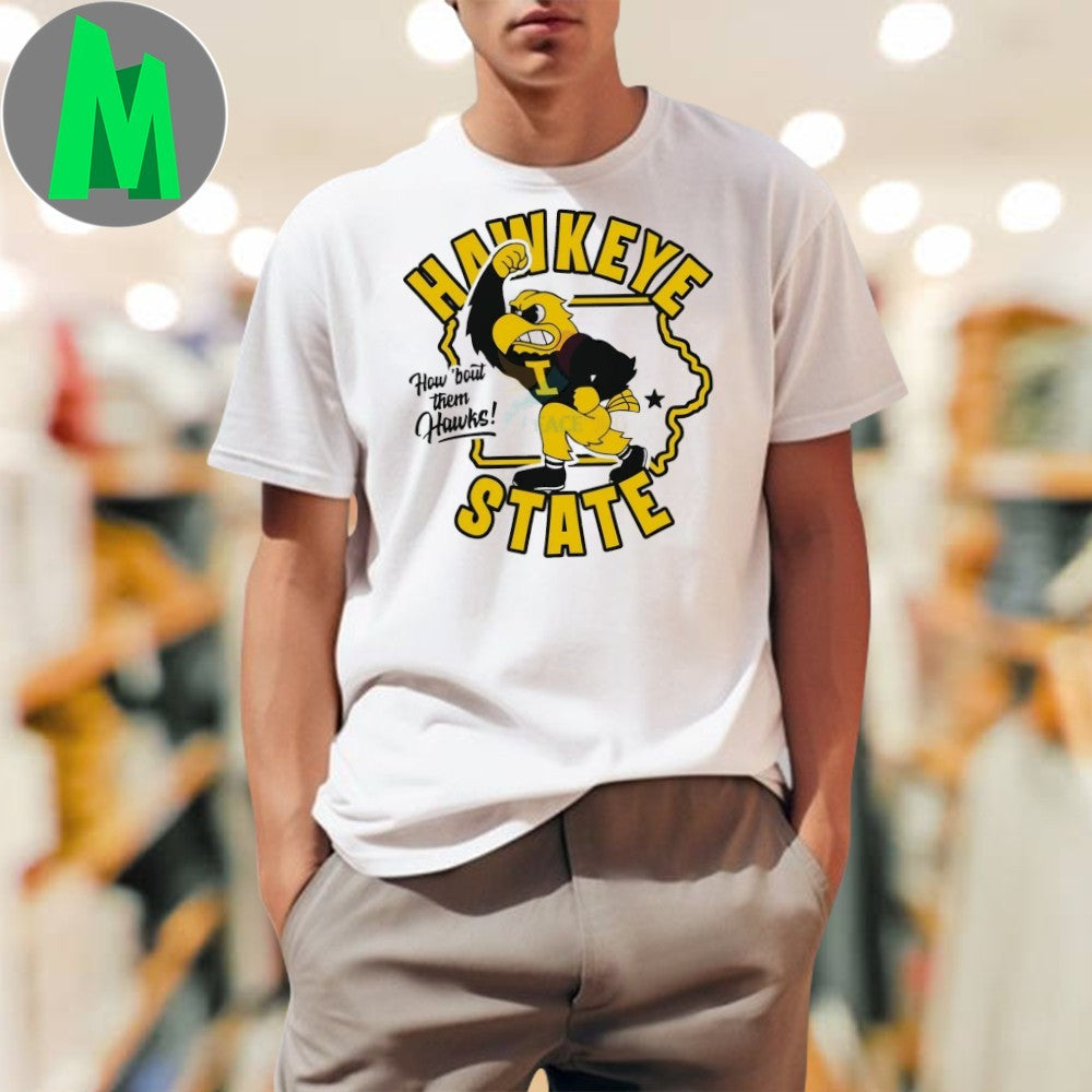 Iowa Hawkeye State How 'Bout Them Hawks Mascot Logo - Adult & Kids T-Shirts, Sweatshirts & Hoodies apparel design preview 1