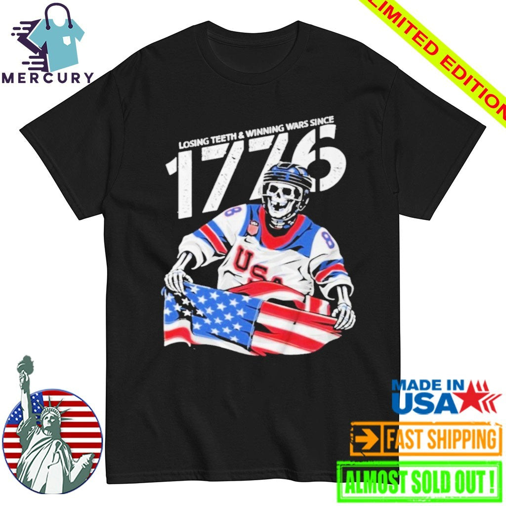 Jack Hughes Losing Teeth Winning Wars Since 1776 - Adult & Kids T-Shirts, Sweatshirts & Hoodies apparel design preview 1