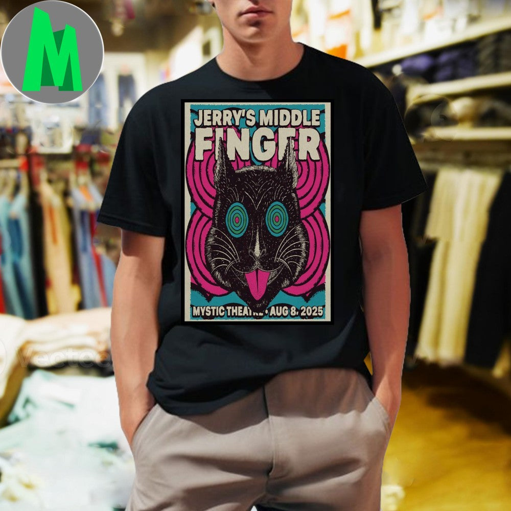 Jerry's Middle Finger In Petaluma CA On Aug 8 2025 - Adult & Kids T-Shirts, Sweatshirts & Hoodies apparel design preview 1