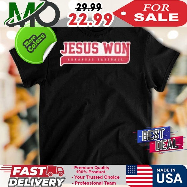 Jesus Won Arkansas Razorbacks 2025 Sports Fan - Adult & Kids T-Shirts, Sweatshirts & Hoodies apparel design preview 1