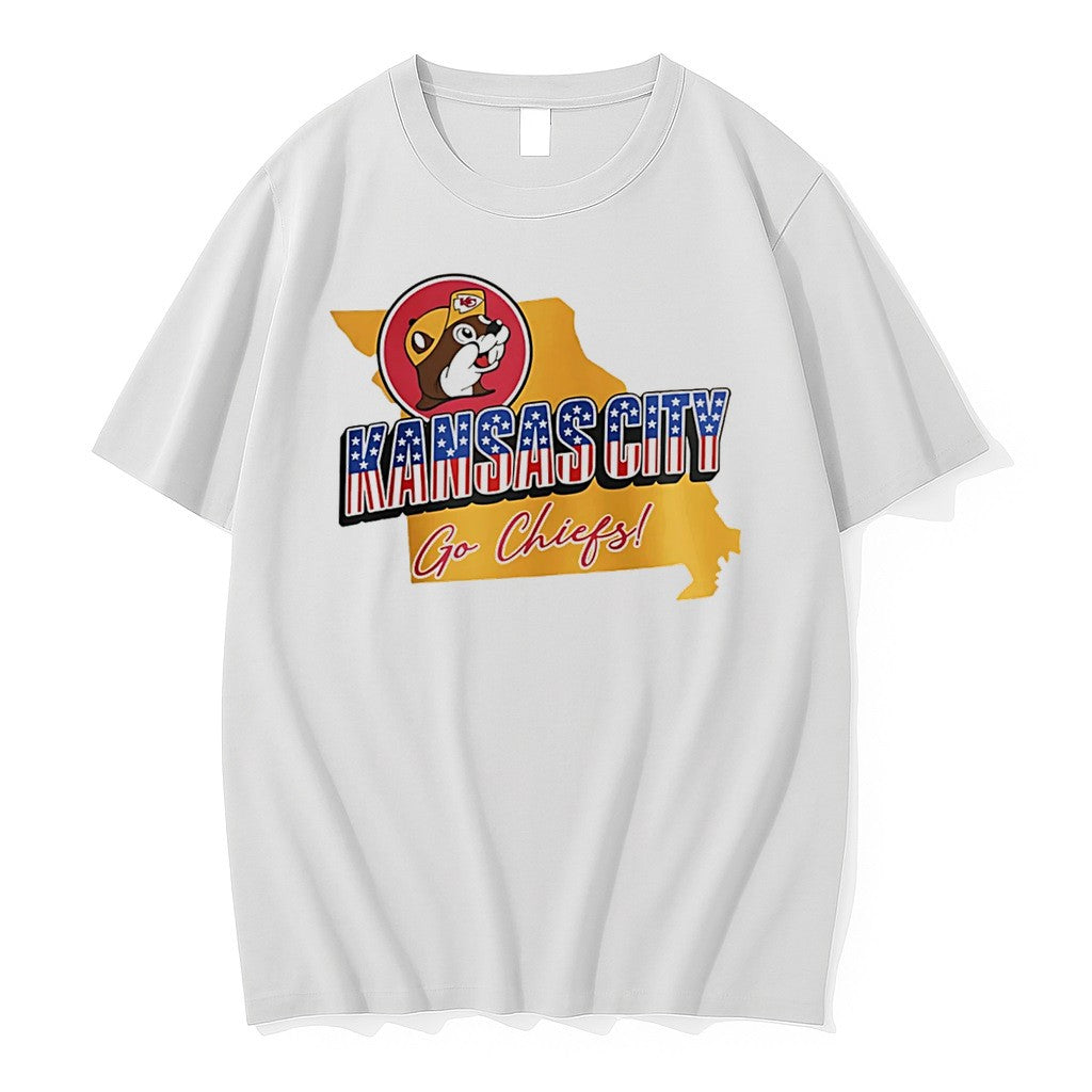 Official Kansas City Chiefs Buc Ees Go Patriotic - Adult & Kids T-Shirts, Sweatshirts & Hoodies apparel design preview 1