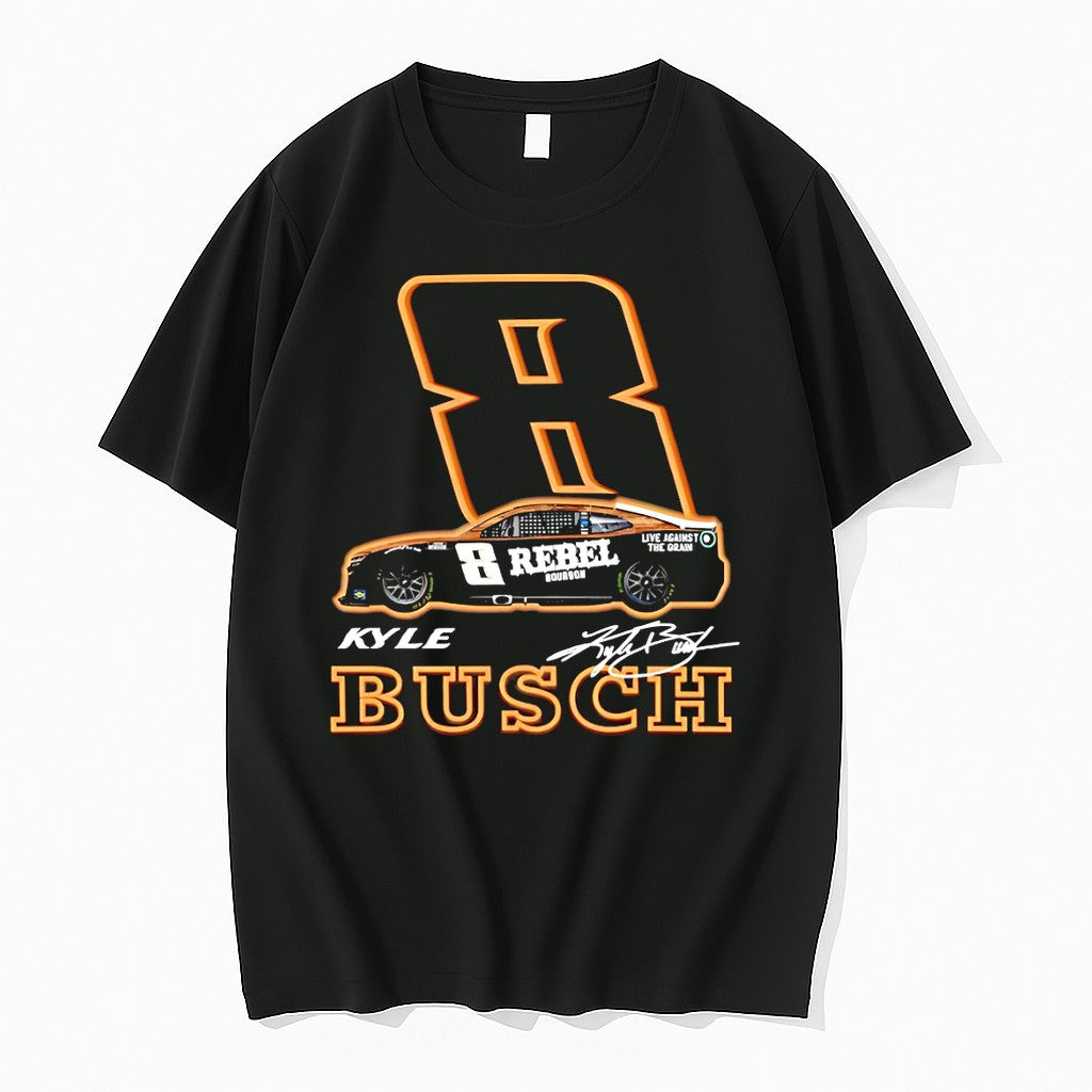 Official Kyle Busch 8 Vintage Nascar Racing Signature - Adult & Kids T-Shirts, Sweatshirts & Hoodies apparel design preview 1