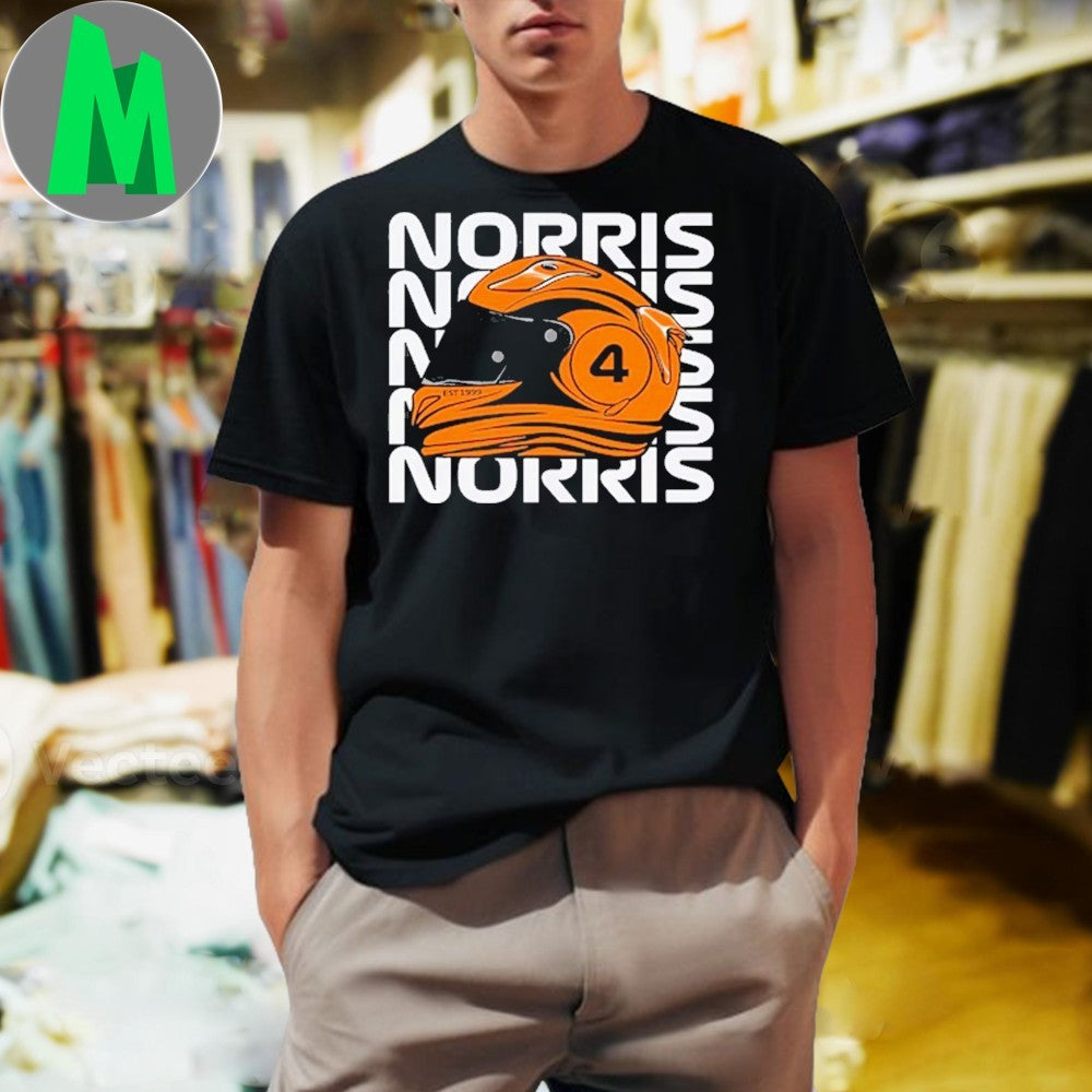 Lando Norris F1 Racing Helmet #4 Graphic - Adult & Kids T-Shirts, Sweatshirts & Hoodies apparel design preview 1