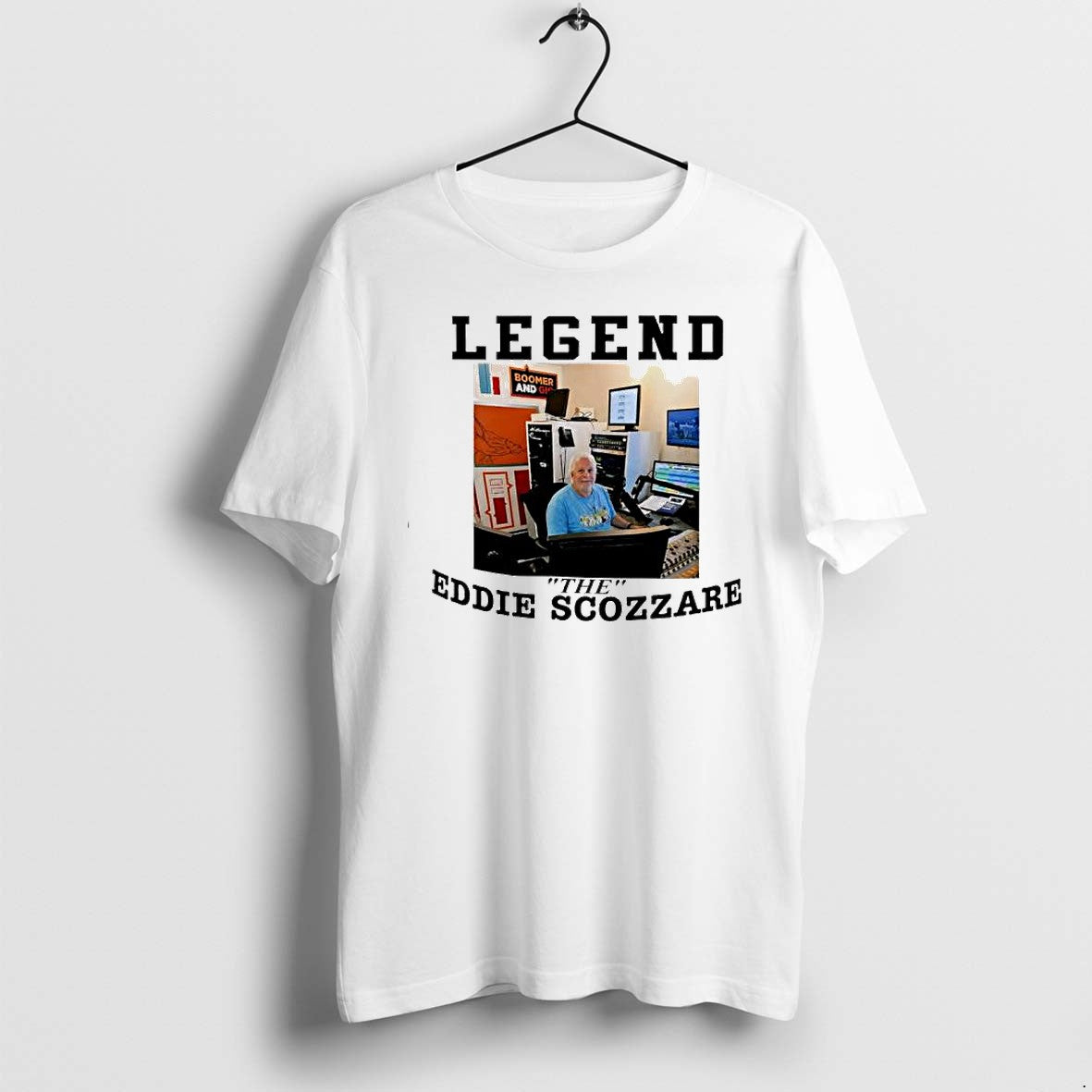 Official Legend Eddie Scozzare Boomer And Gio Radio - Adult & Kids T-Shirts, Sweatshirts & Hoodies apparel design preview 1