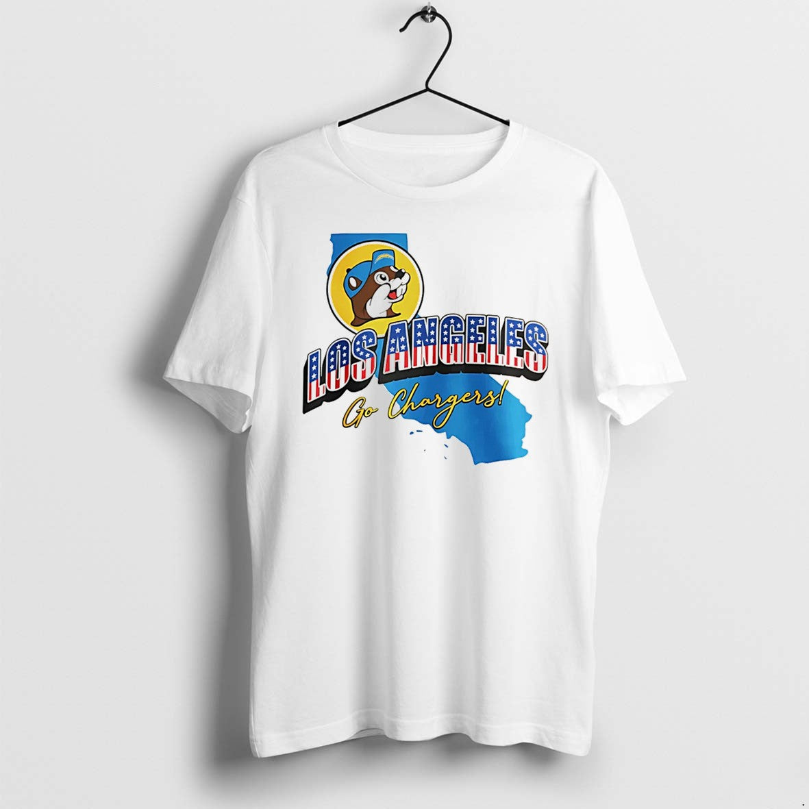 Official Los Angeles Chargers Buc Ees Go Patriotic - Adult & Kids T-Shirts, Sweatshirts & Hoodies apparel design preview 1