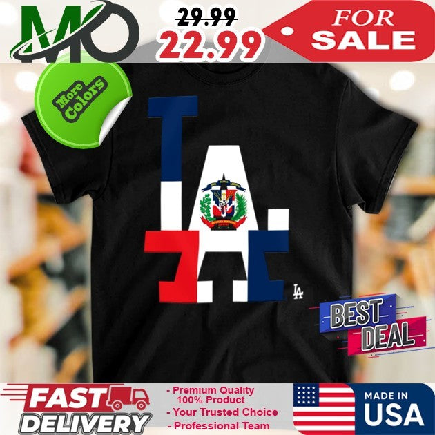 Los Angeles Dodgers New Era Black Dominican Republic - Adult & Kids T-Shirts, Sweatshirts & Hoodies apparel design preview 1