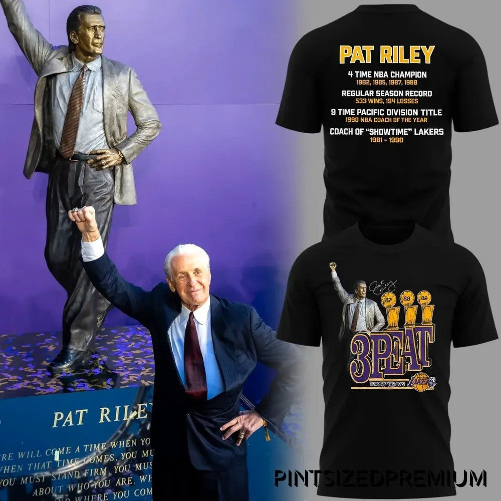 Los Angeles Lakers Honors Coach Pat Riley - Adult & Kids T-Shirts, Sweatshirts & Hoodies apparel design preview 1