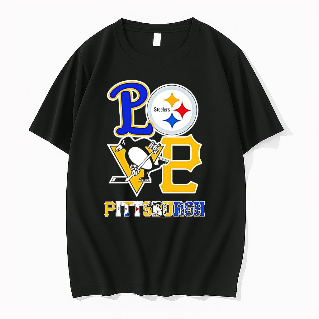 Official Love Pittsburgh Sport Teams Steelers - Adult & Kids T-Shirts, Sweatshirts & Hoodies apparel design preview 1