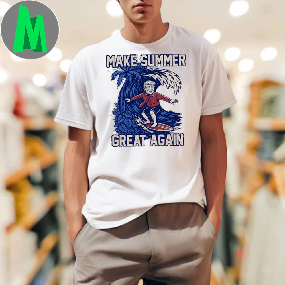 Make Summer Great Again Donald Trump Surfing - Adult & Kids T-Shirts, Sweatshirts & Hoodies apparel design preview 1