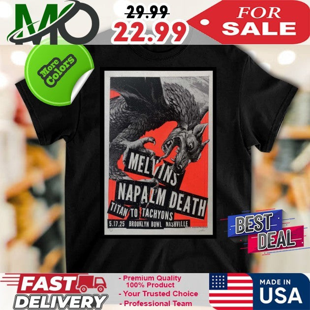 May 17 2025 Melvins Nashville TN Poster - Adult & Kids T-Shirts, Sweatshirts & Hoodies apparel design preview 1