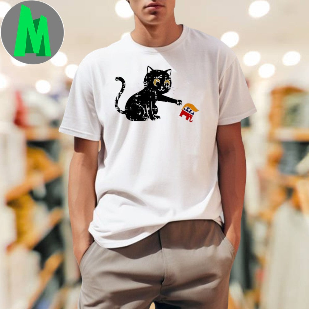 Meow Black Cat Trump Hair Funny Graphic - Adult & Kids T-Shirts, Sweatshirts & Hoodies apparel design preview 1